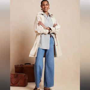 Banana Republic Factor Wide Leg Jeans, Medium Wash, Sz 6, Tall